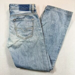 Diesel LARKEE Jeans Mens 32x32 Light Wash Straight Leg Button Fly Preppy 008SZ